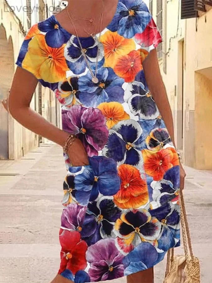 Women'S Floral Print Casual Dress