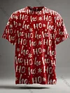 Abstract Christmas Letter Snowflake Print Casual Long-Sleeve Shirt