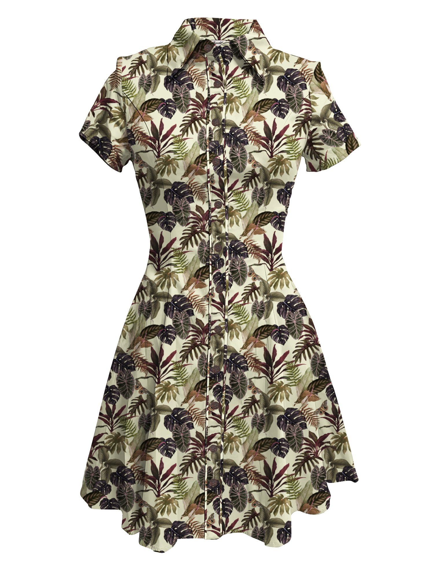 【Brooklyn Bees Design Studio X Boozelele】Easter Renewal Tropical Leaf Ensemble  - 100% Cotton Dress