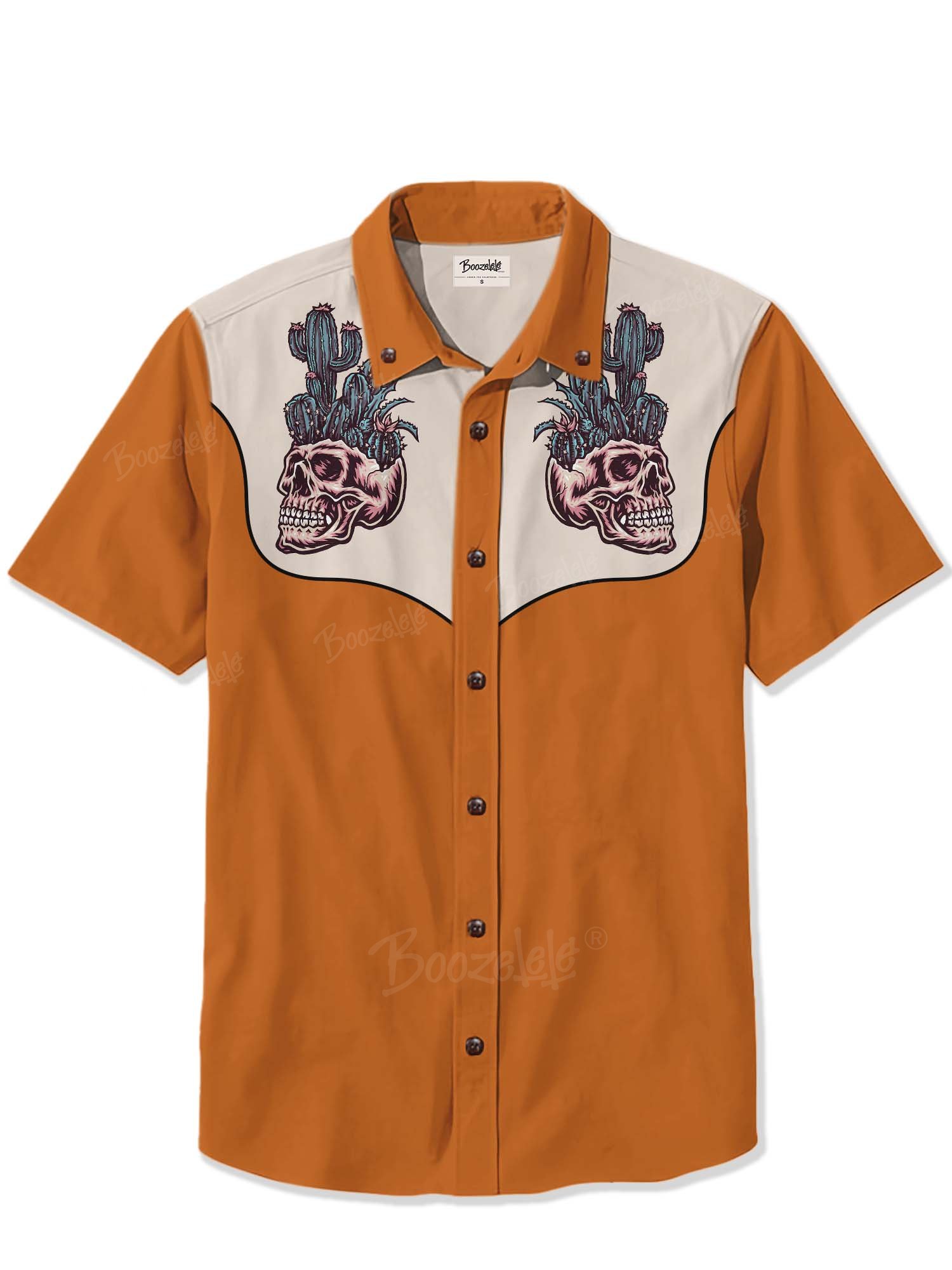 Western Cactus On Skull - 100% Cotton Shirt
