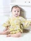 Floral Short Bell-sleeve Baby Girl Bodysuit Bow Onesie DEARBABYSTORE James Yang