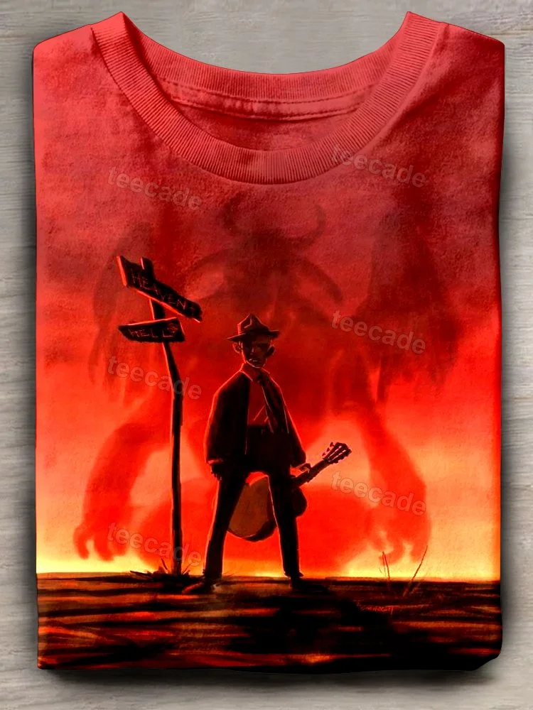 Teecade Heaven & Hell Art Print T-shirt