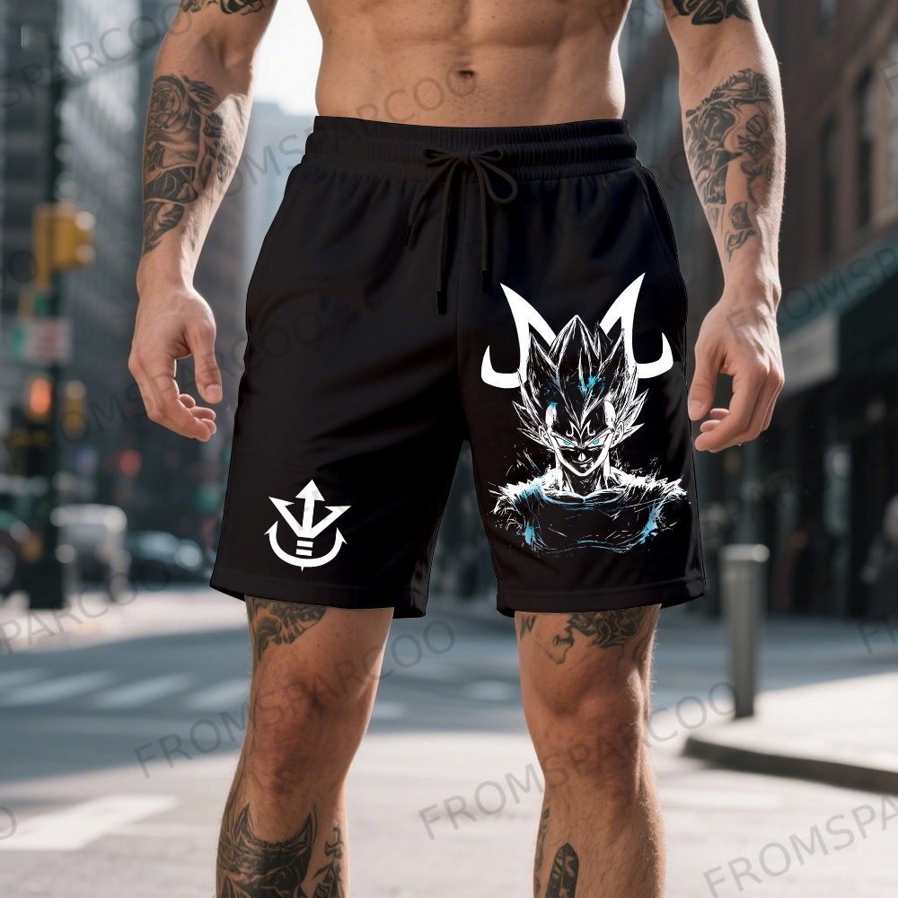 Men's Casual Cotton Dragon Ball Anime Printed Shorts