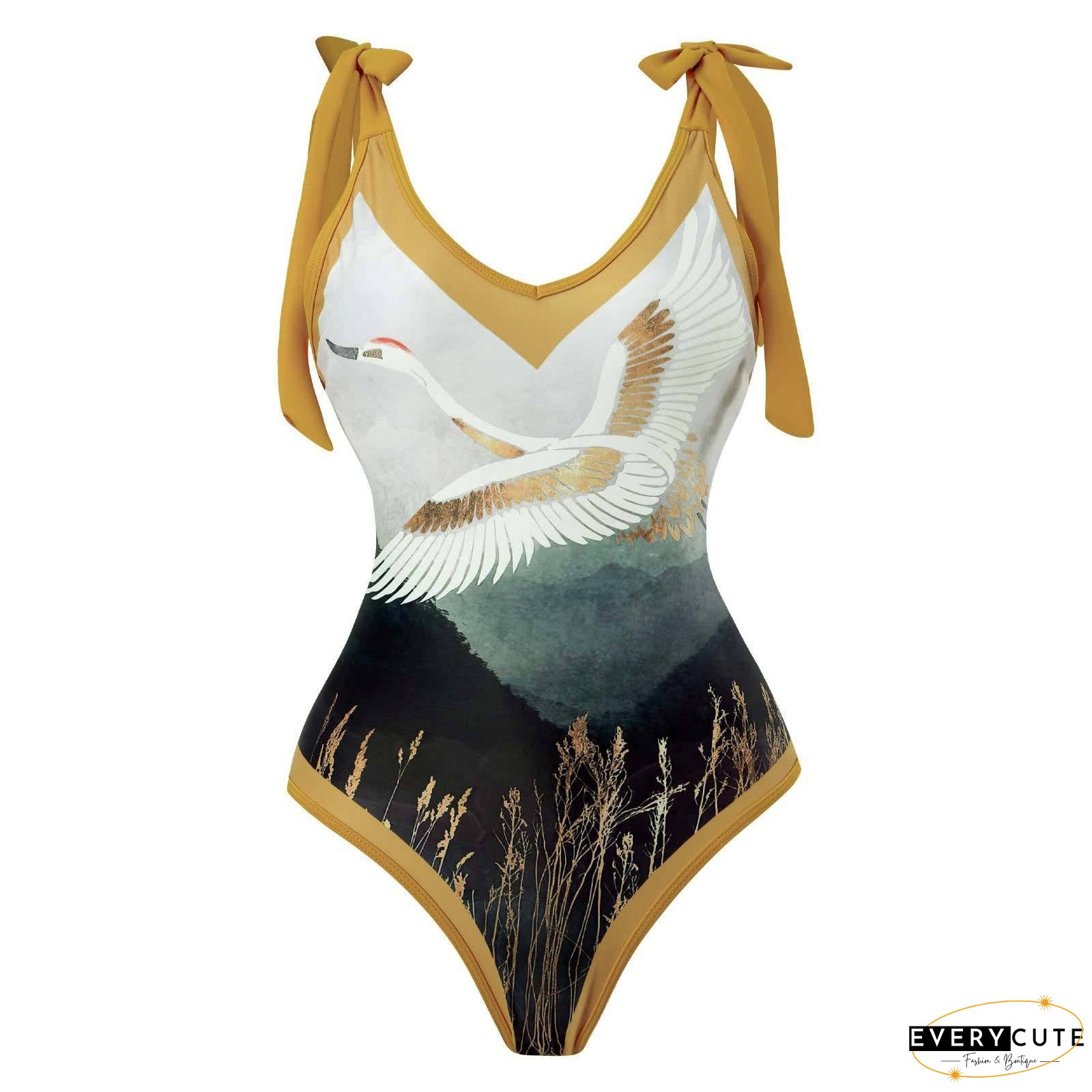 Ladies Strape Shoulder Print One Piece Swimwear SKSW40080T