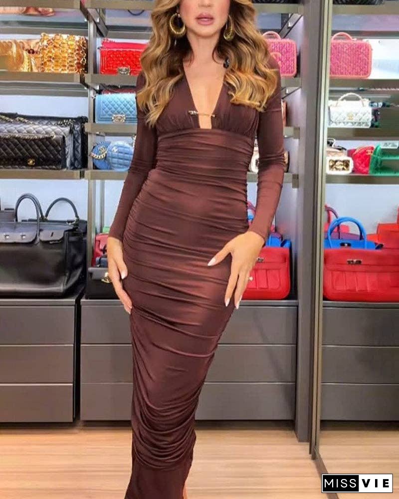 Sexy V-neck Pin Dress