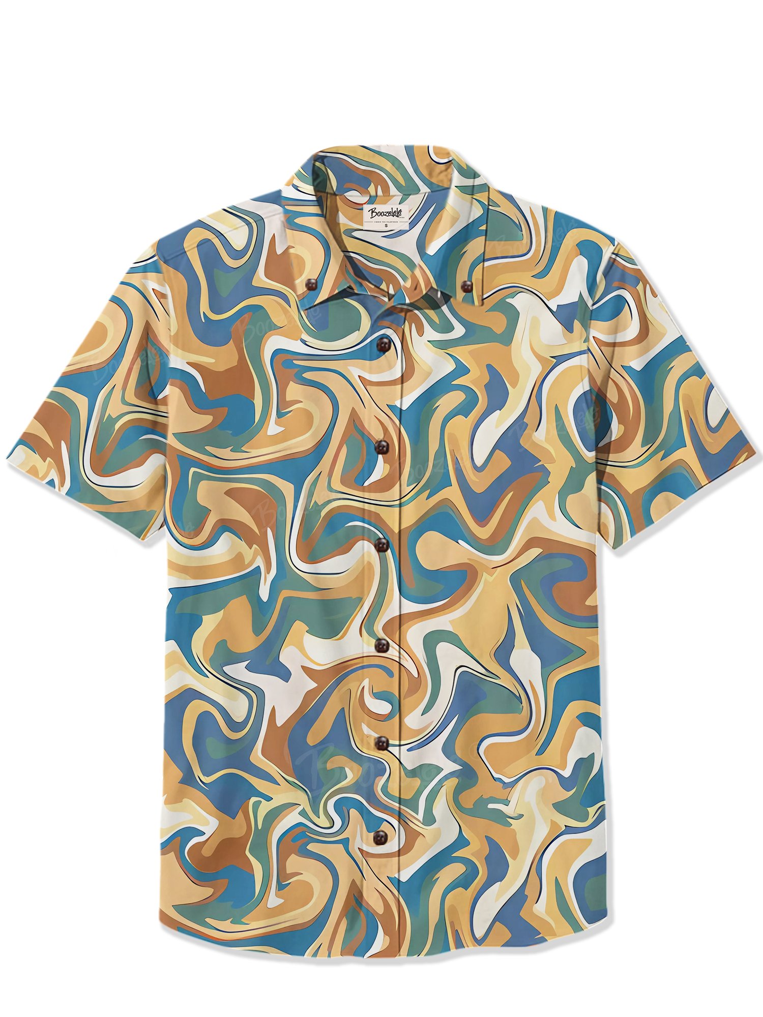 Yellow and blue water stripes - 100% Cotton Shirt