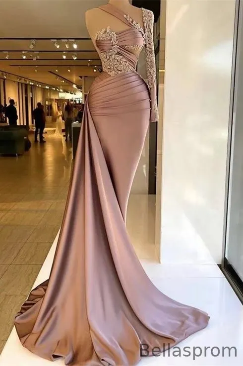 dusty pink mermaid prom dress Satin Dusty Pink Mermaid Dress Zapaka Women Dusty Rose Strapless Long Prom Dress With Slit Mermaid