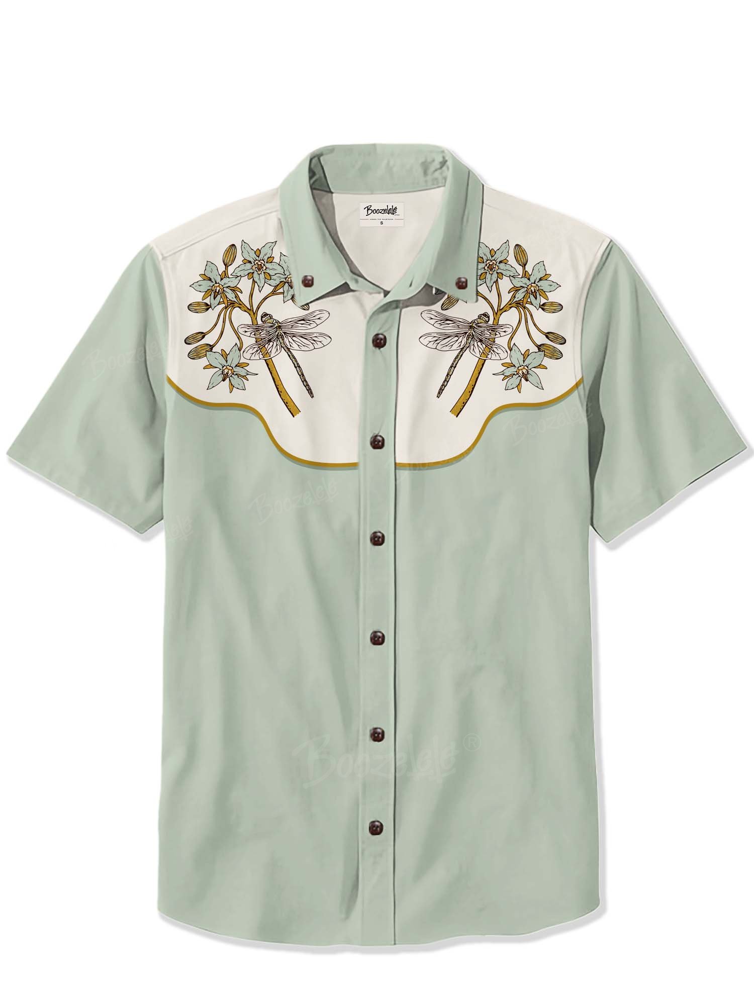 Flowers And Dragonflies - 100% Cotton Shirt