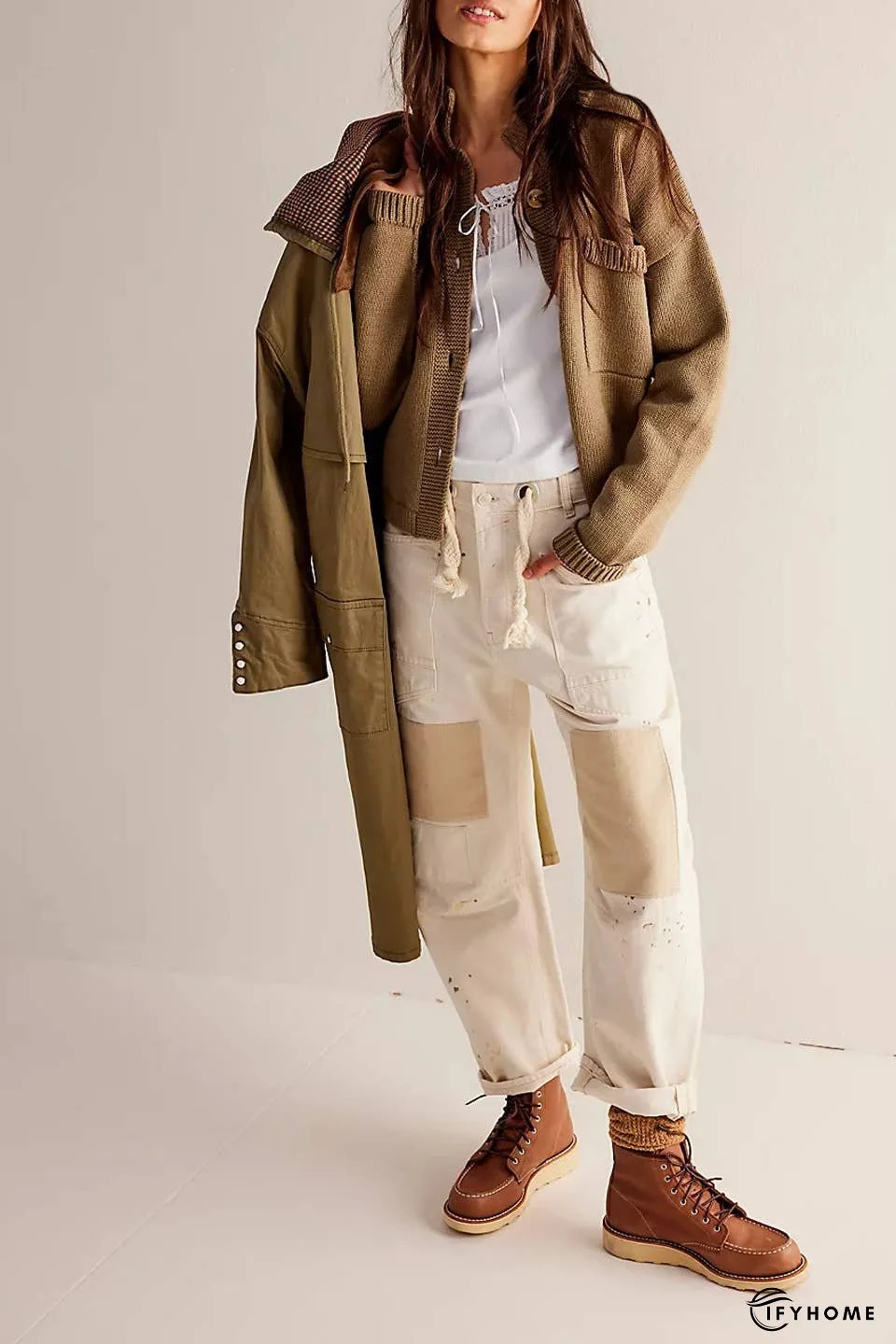 Feel Good Relaxed fit slouchy button down knit cardigan | IFYHOME