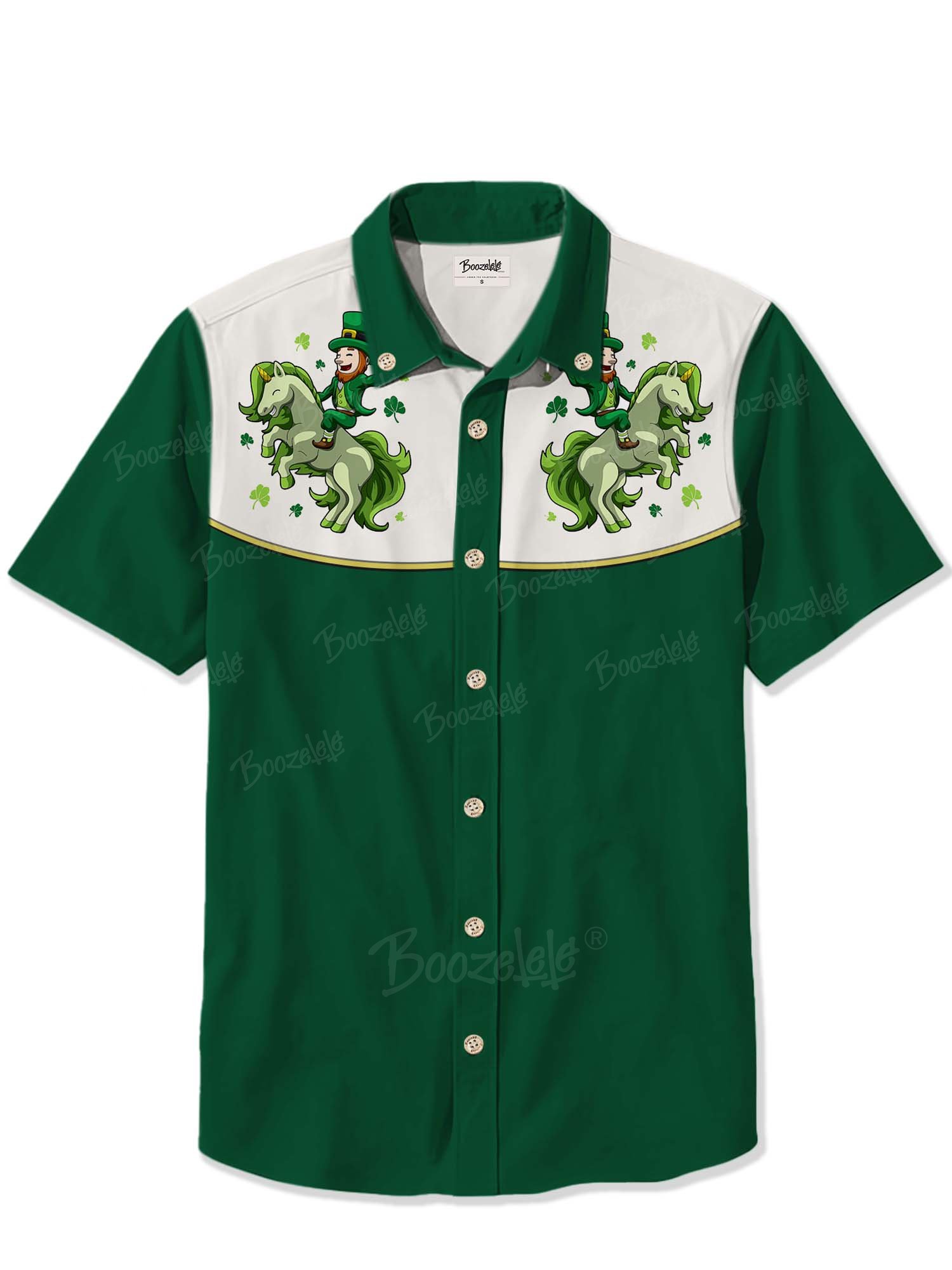 St. Patrick'S Day Shamrock Cowboys Riding Unicorns - 100% Cotton Shirt