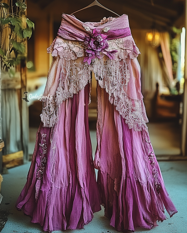 Summer Vacation Ruffle  Lace Patchwork Pant ccdb eec7