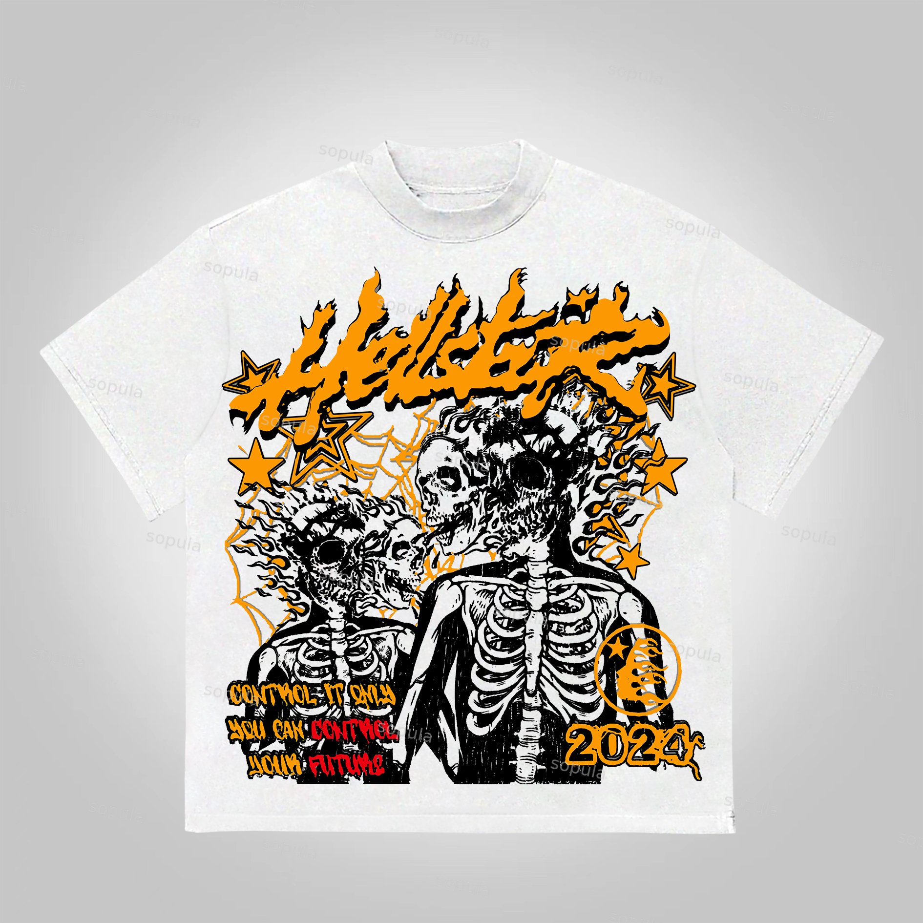 Sopula Studio Retro Skull In Soul Print Graphic Cotton T-Shirt
