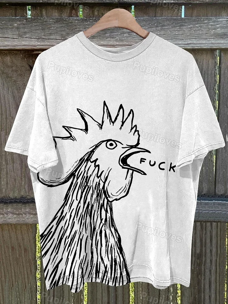 Pupiloves Pupiloves Bad Chicken Print T-shirt