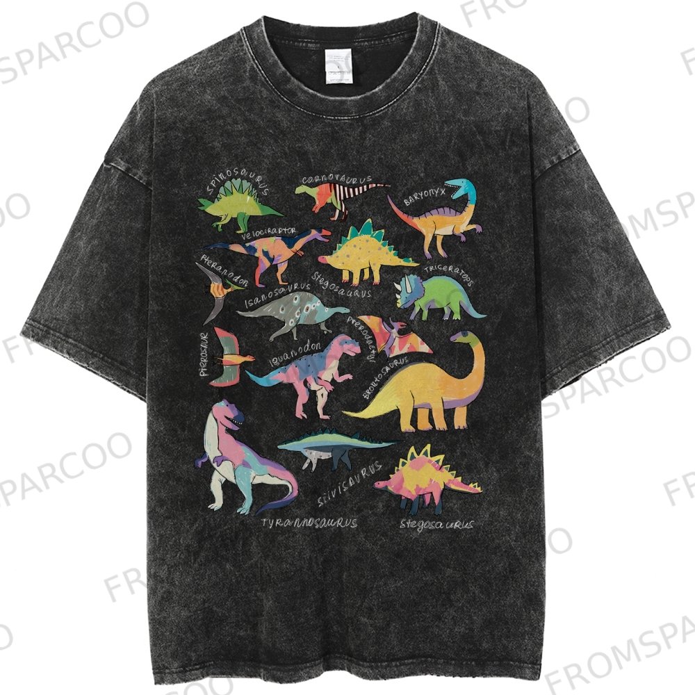 Vintage Batik Anime Print T-Shirt