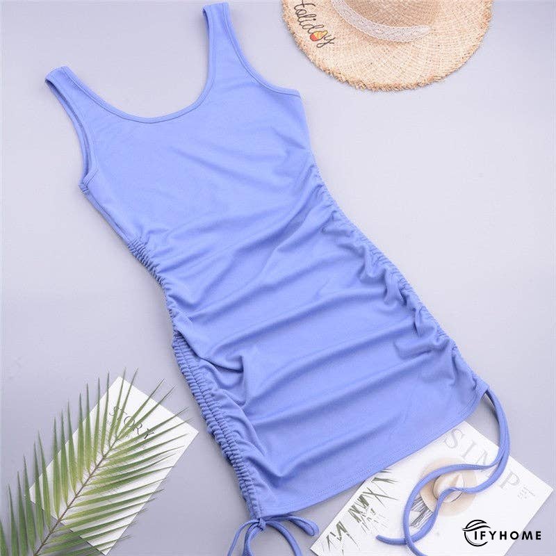 Sleeveless Solid Color Mini Dress Cover Up | IFYHOME