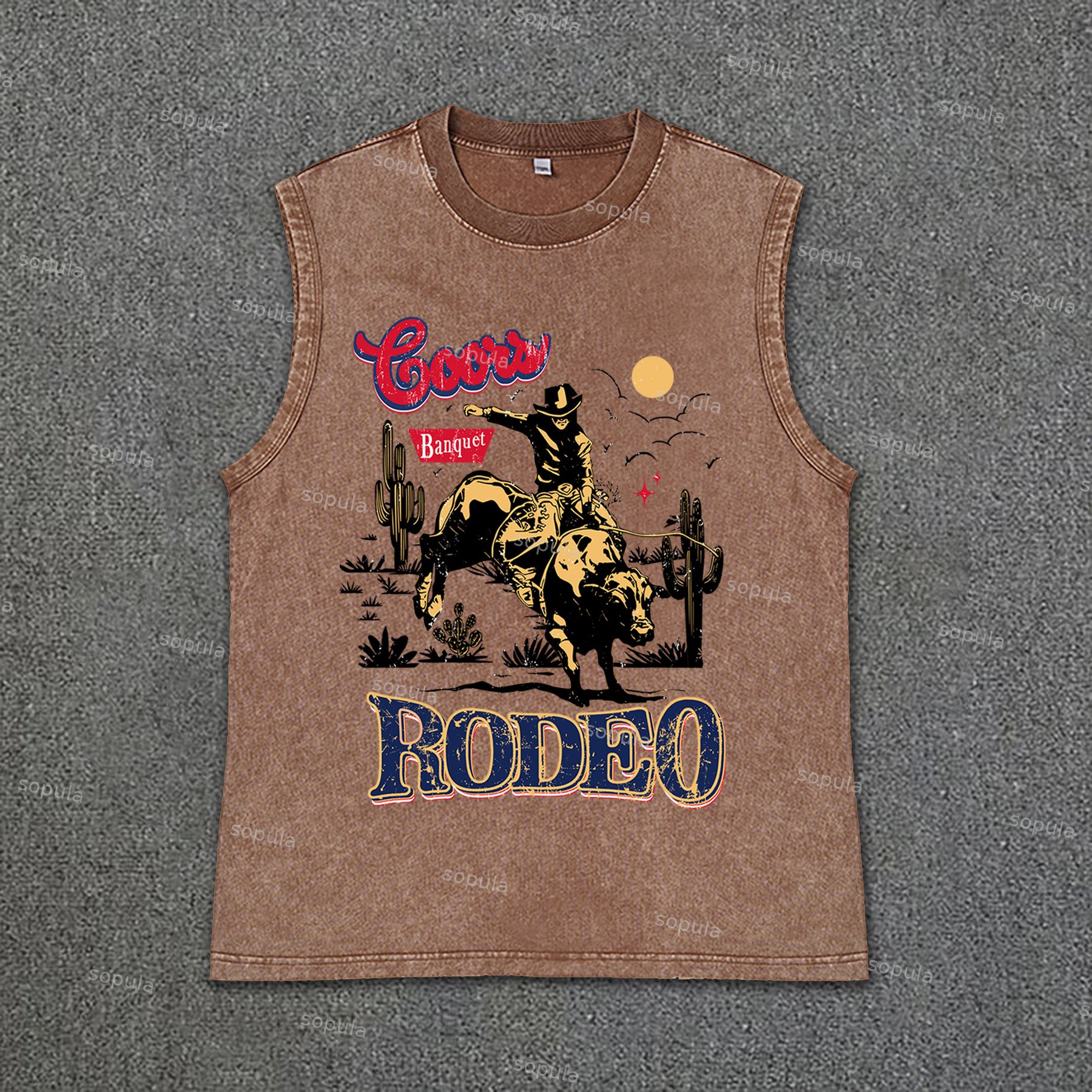 Men's Coors Banquet Rodeo Classic Graphic Wash Sleeveless Tank Top