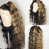 Black Mixed Blonde Long Wave Wig