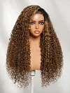 Brown Highlights Funmi Curly Glueless Wig