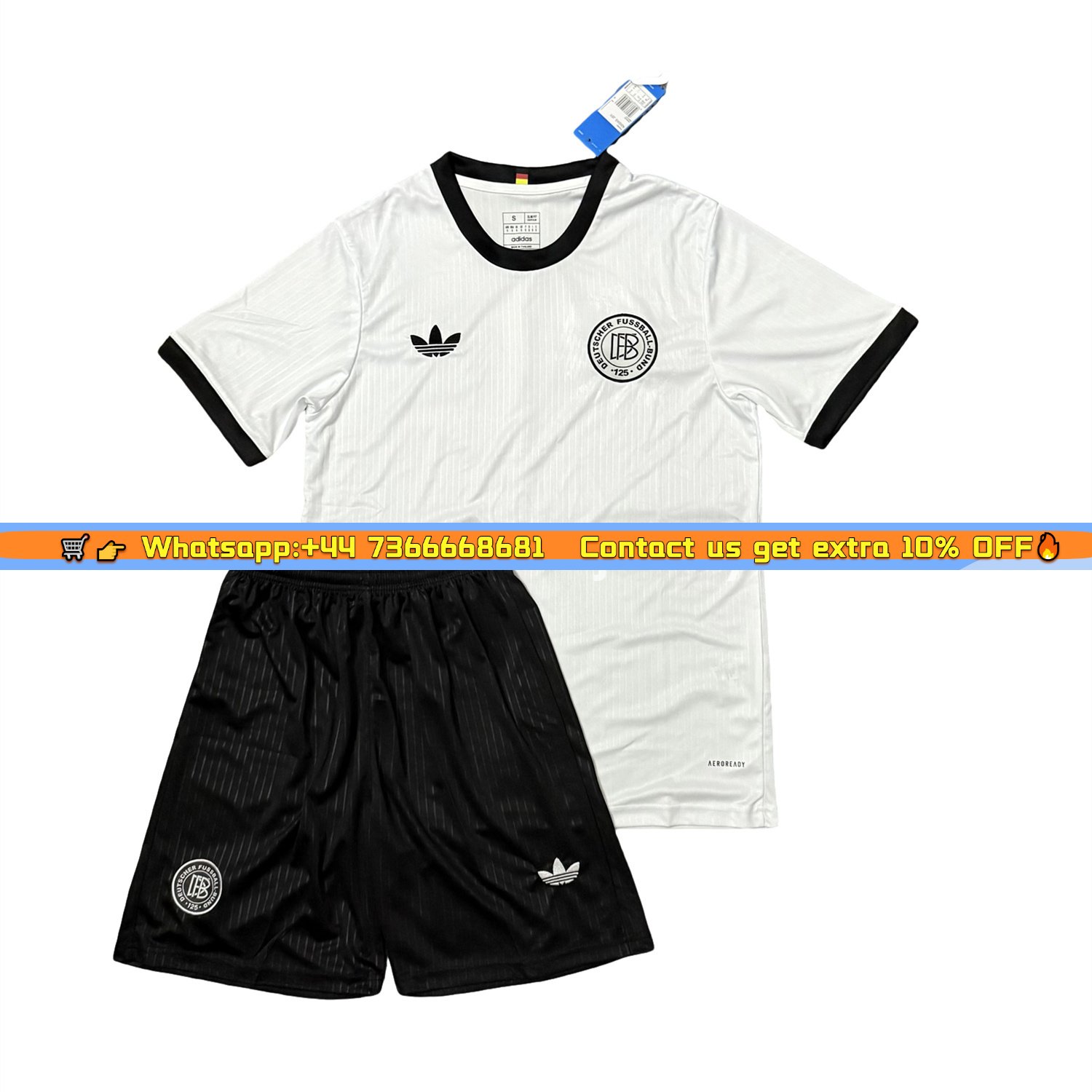 Germany 2025 125-Year Anniversary White Men's Adult Jersey Set - Fans Version