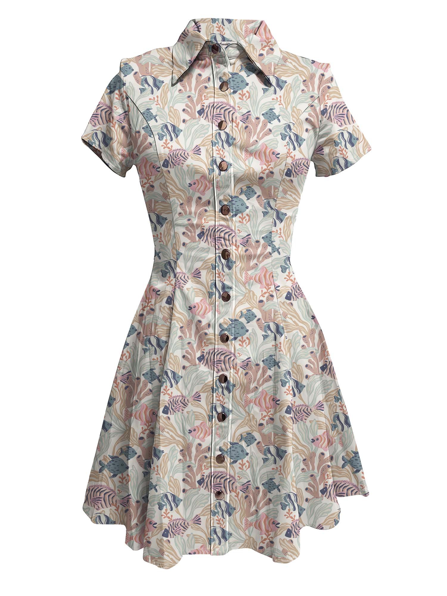 【Amy Suther X Boozelele】Vibrant Reef - 100% Cotton Dress