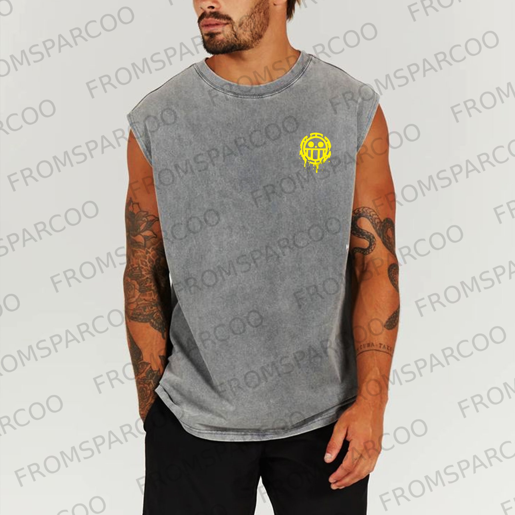 Casual Batik Animation Print Fitness Tank Top