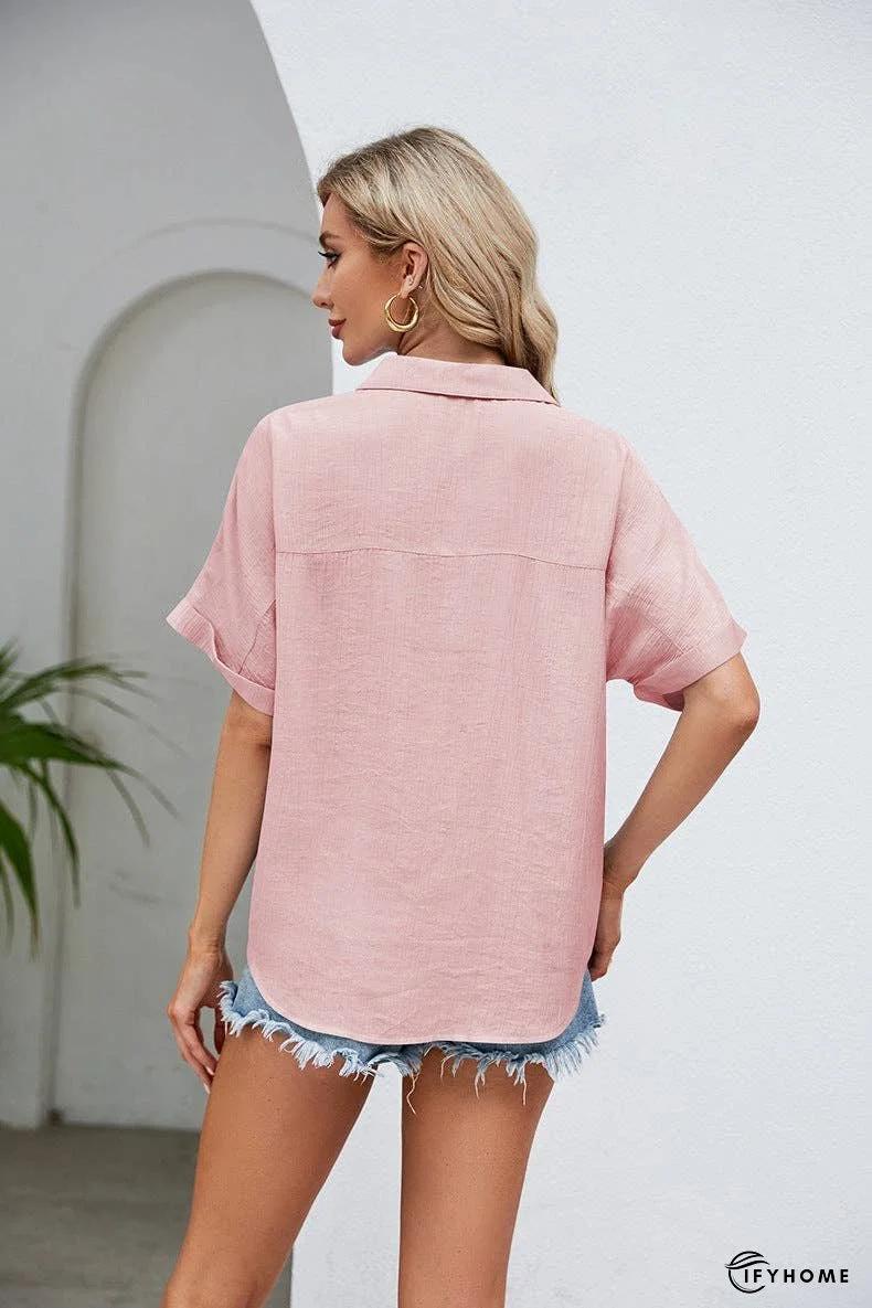 Half Button Johnny Collar Blouse | IFYHOME