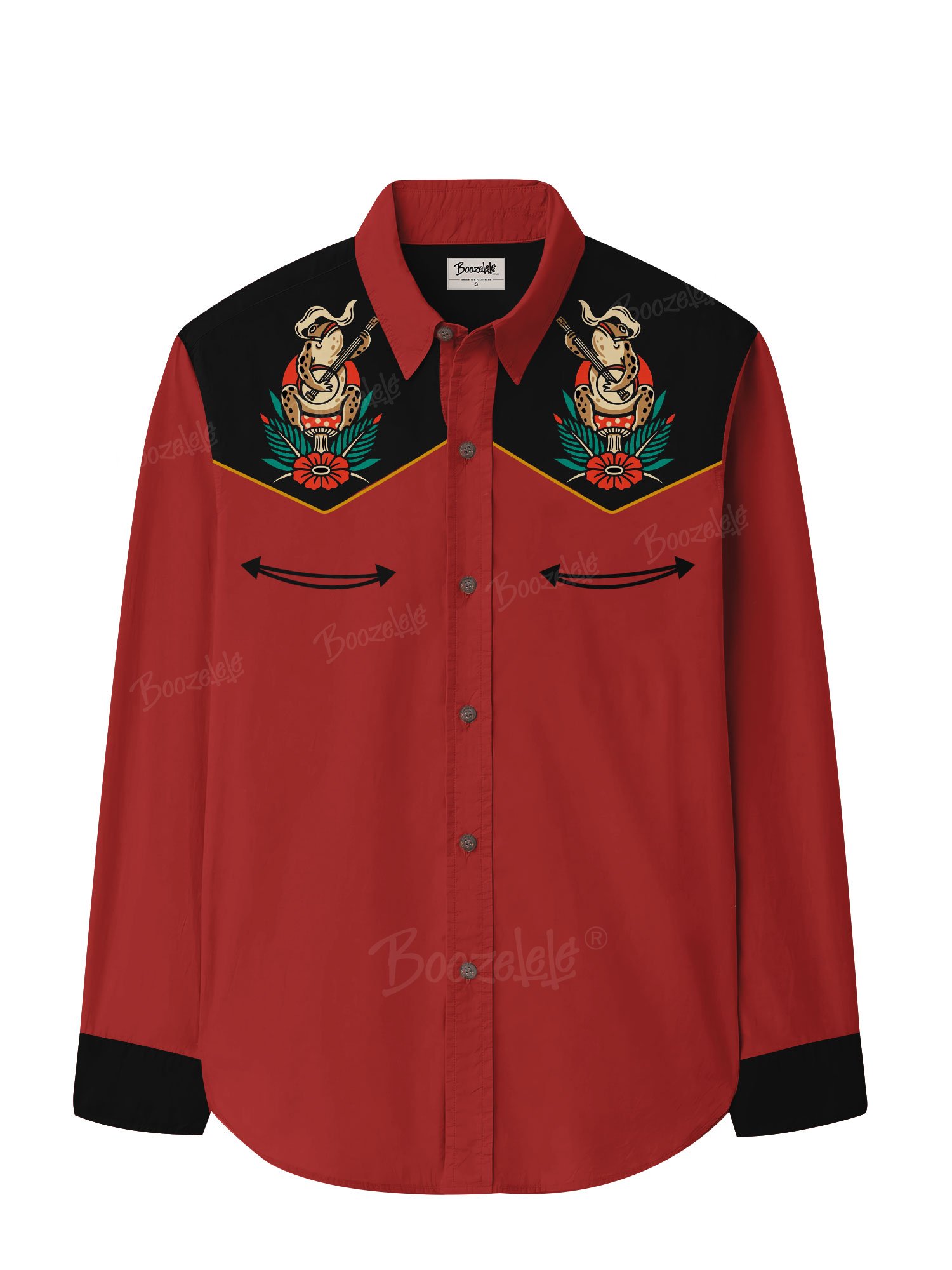 Western Cowboy Music Frog Men's Shirt- 100% Cotton Shirt
