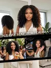 Ombre Chestnut Brown Curly Wig Put On and Go Glueless Hair with Invisi Drawstring