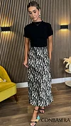 Melvina Zebra Print Midi Skirt
