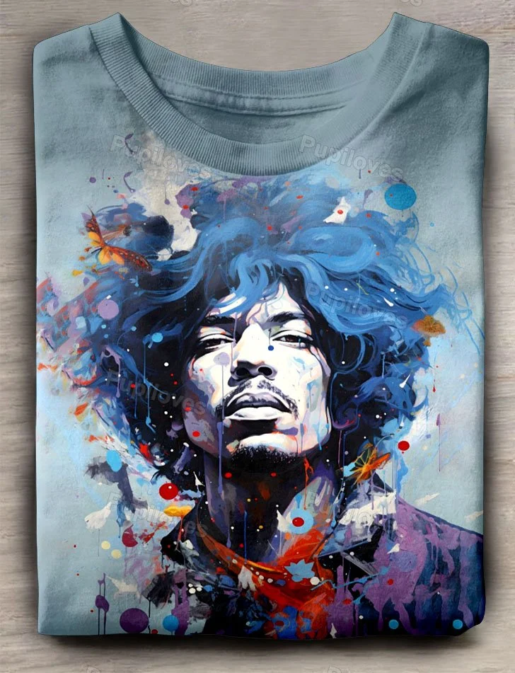 Pupiloves Pupiloves The Jimi Band Portrait Art Print T-shirt