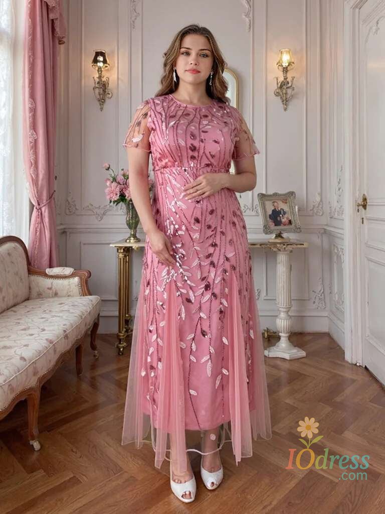 IO Dress Size Plus Women's Fashion Mom Dress Embroidered Sequin Dress Wedding Gown Ruffle 2025 Party Summer Elegantes Casual Y2k