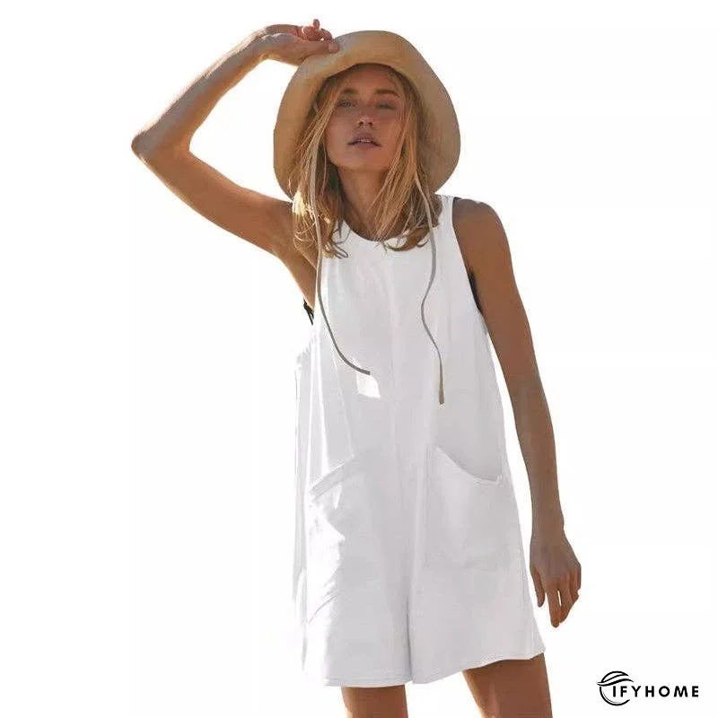 Sleeveless Casual Jumpsuit Shorts For Relaxed Style | IFYHOME
