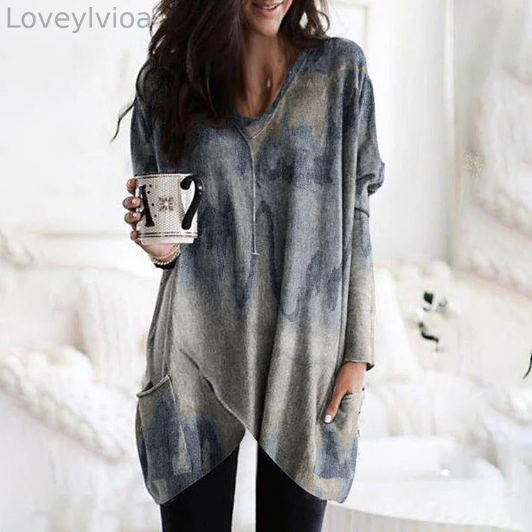 Ladies Retro Western Print Pocket T-Shirt