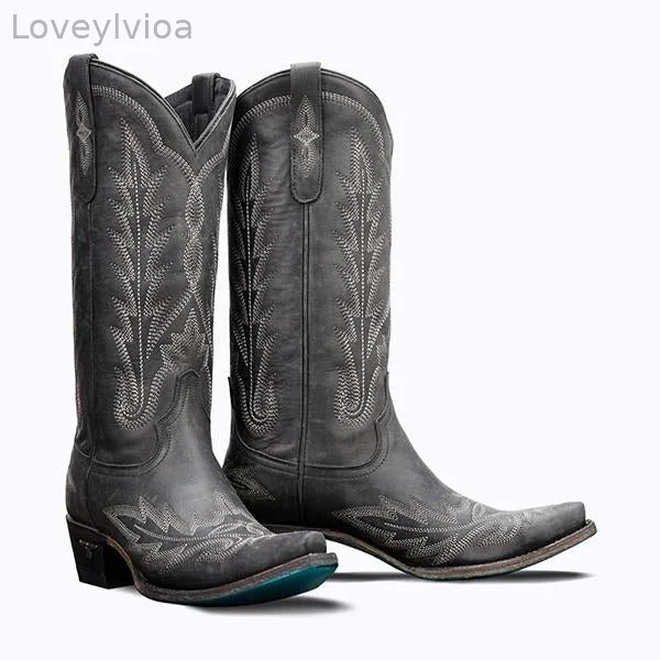 MEN'S RETRO WESTERN POINTED COWBOY KNIGHT BOOTS 13508165YL
