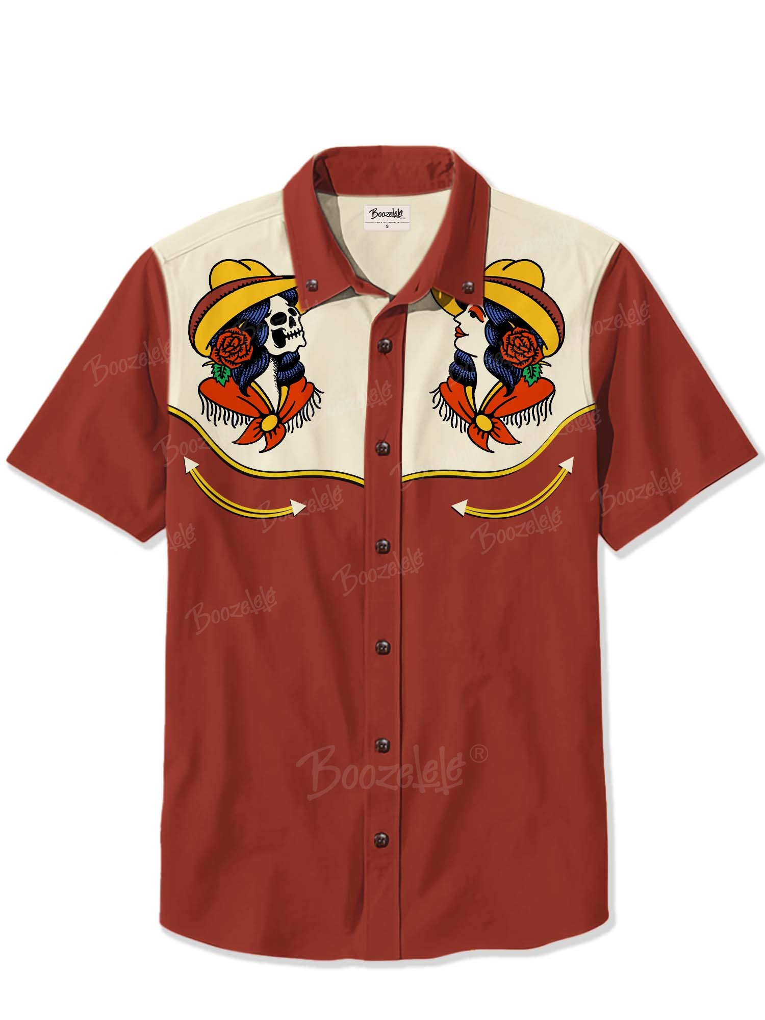 【Nyawart Design X Boozelele】Cowgirl And Skull - 100% Cotton Shirt