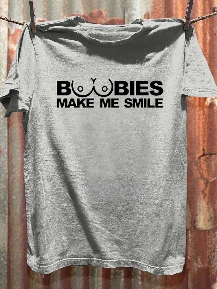 Teecade Teecade Boobies Make Me Smile T-shirt