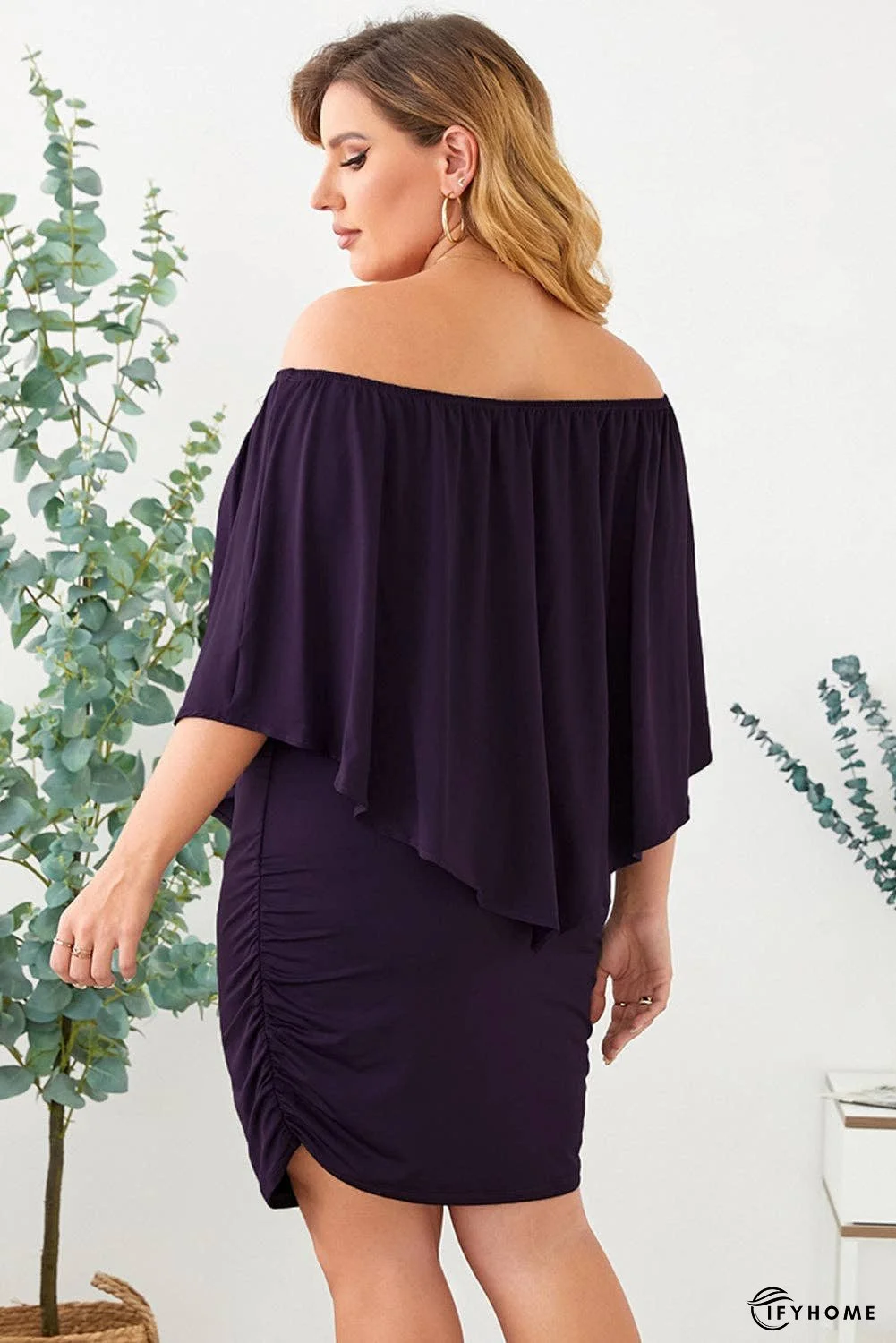 Full Size Off-Shoulder Half Sleeve Dress | IFYHOME