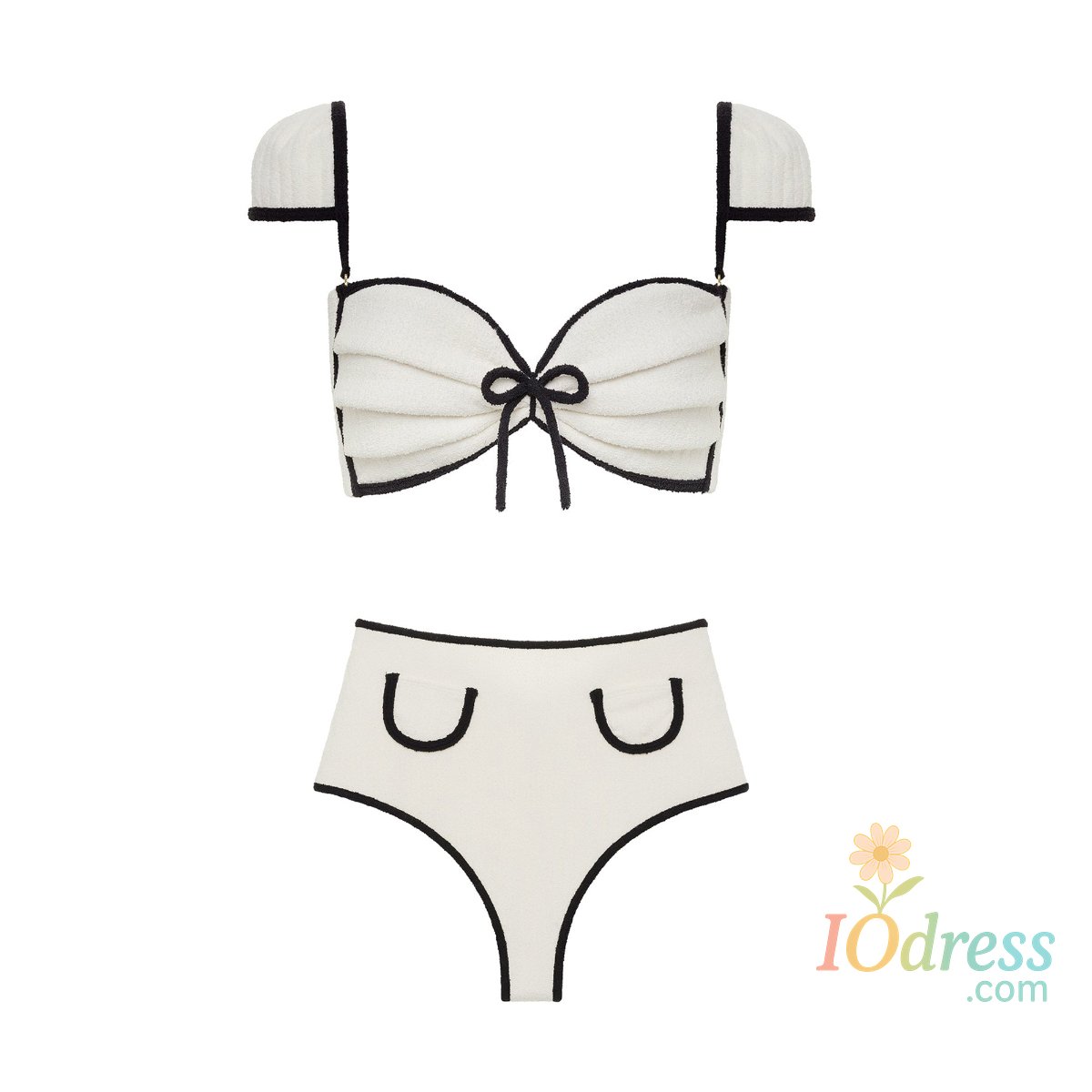 IO Dress Patchwork One Piece Swimsuit With Cover Up Sexy Women Swimwear 2025 Elegant White Beachwear Retro Swim Suit Bodysuit Bathingsuit