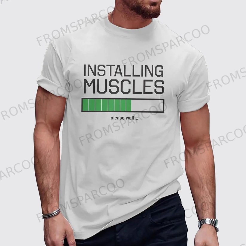INSTALLING MUSCLES Men's Graphic Fitness Print T-Shirt