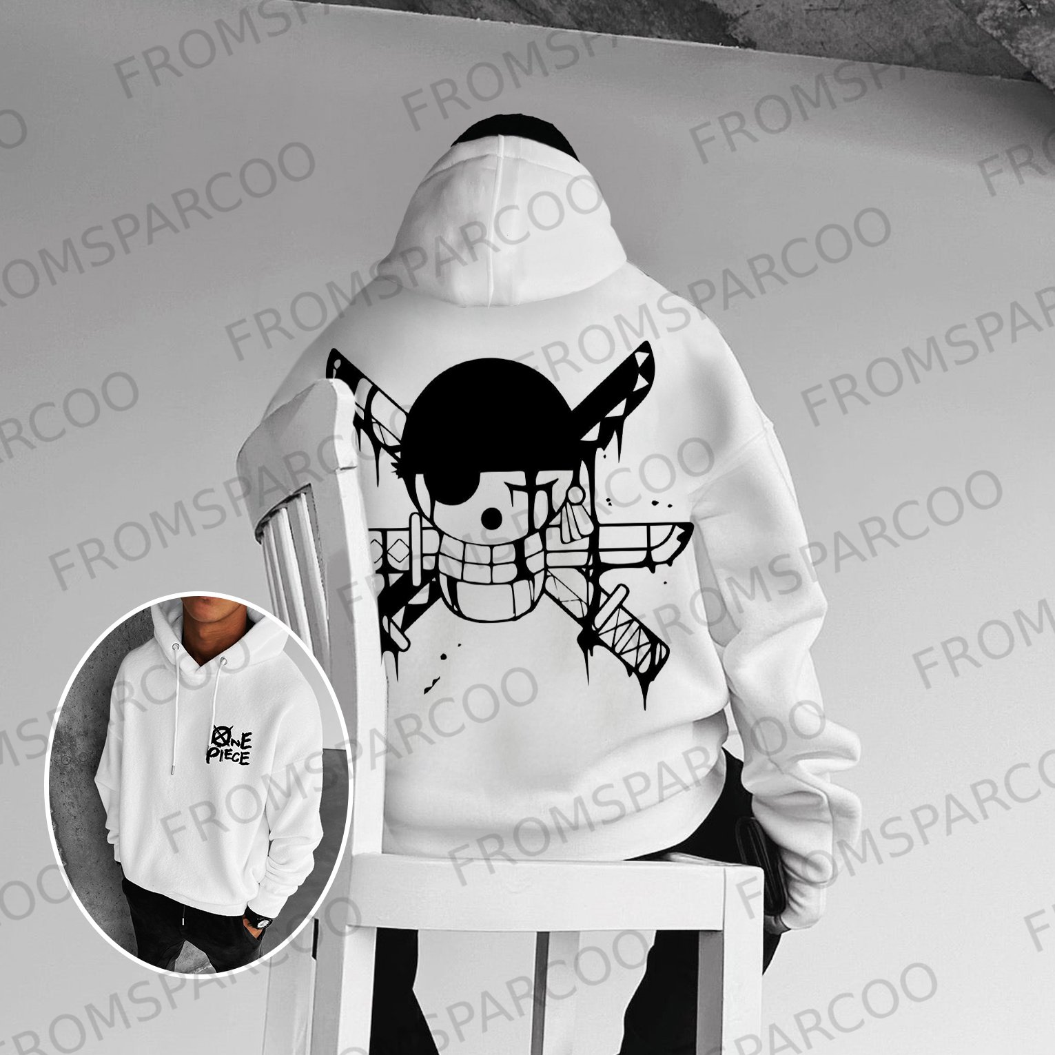 Oversize "One Piece" Print Hoodie