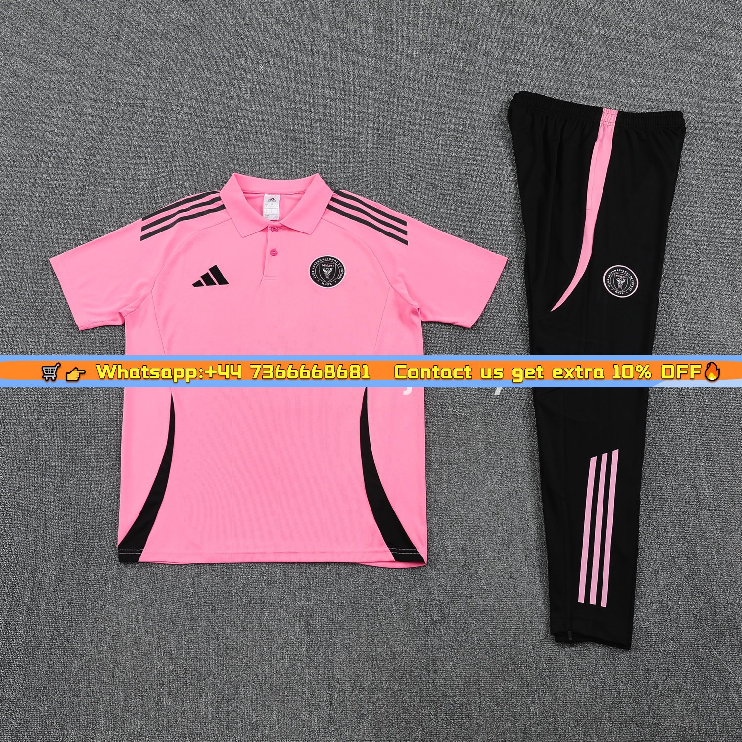 INT M.A.M 25-26 POLO Short-Sleeve Training Set - Pink Top and Black Pants