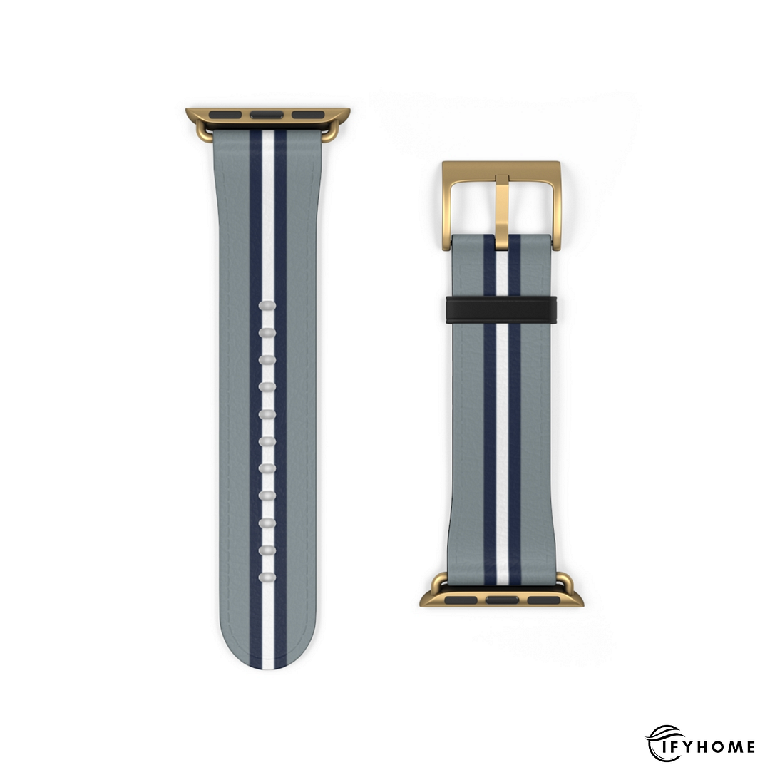 Dallas Gray and Navy Helmet Stripe Apple Watch Band | IFYHOME
