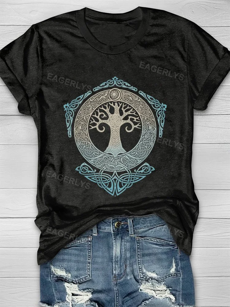 Eagerlys Viking Peace Dove Totem T-shirt Eagerlys