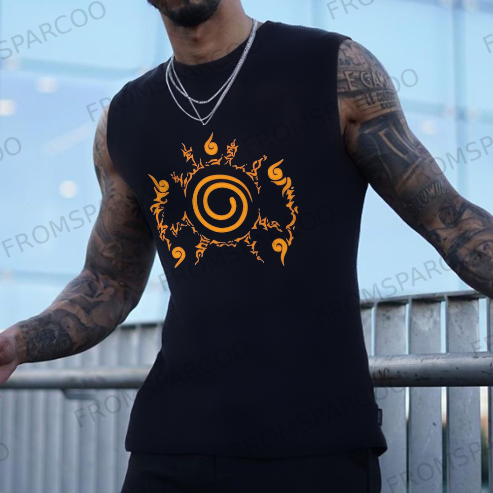 Men's Anime Naruto Print Casual Sports Vest