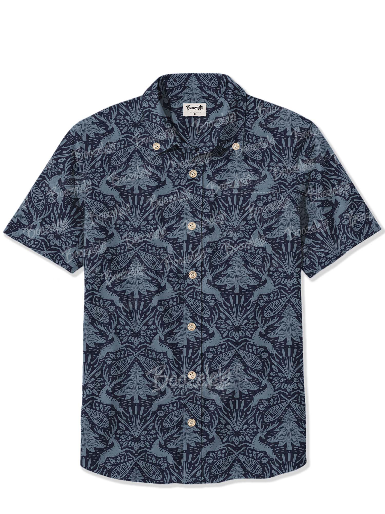 【Monique Beaudin X Boozelele】Stag And Fir Forest - 100% Cotton Shirt