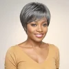 Glueless Short Salt & Pepper Pixie Cut Wig