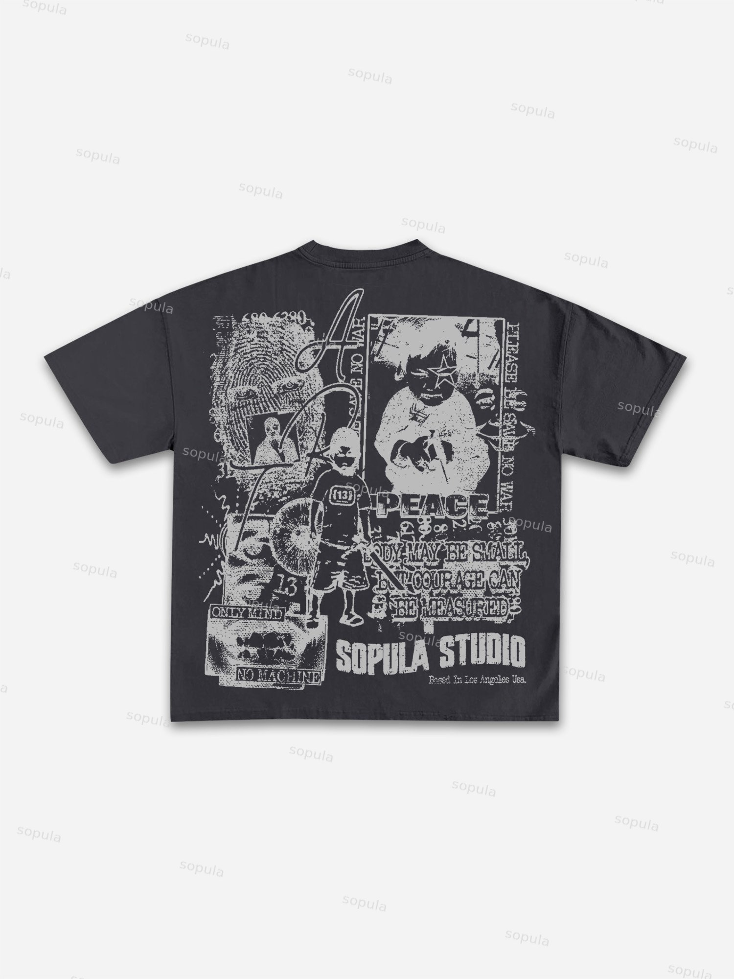 Peace Courage Can Be Measured Graphic Cotton T-shirt