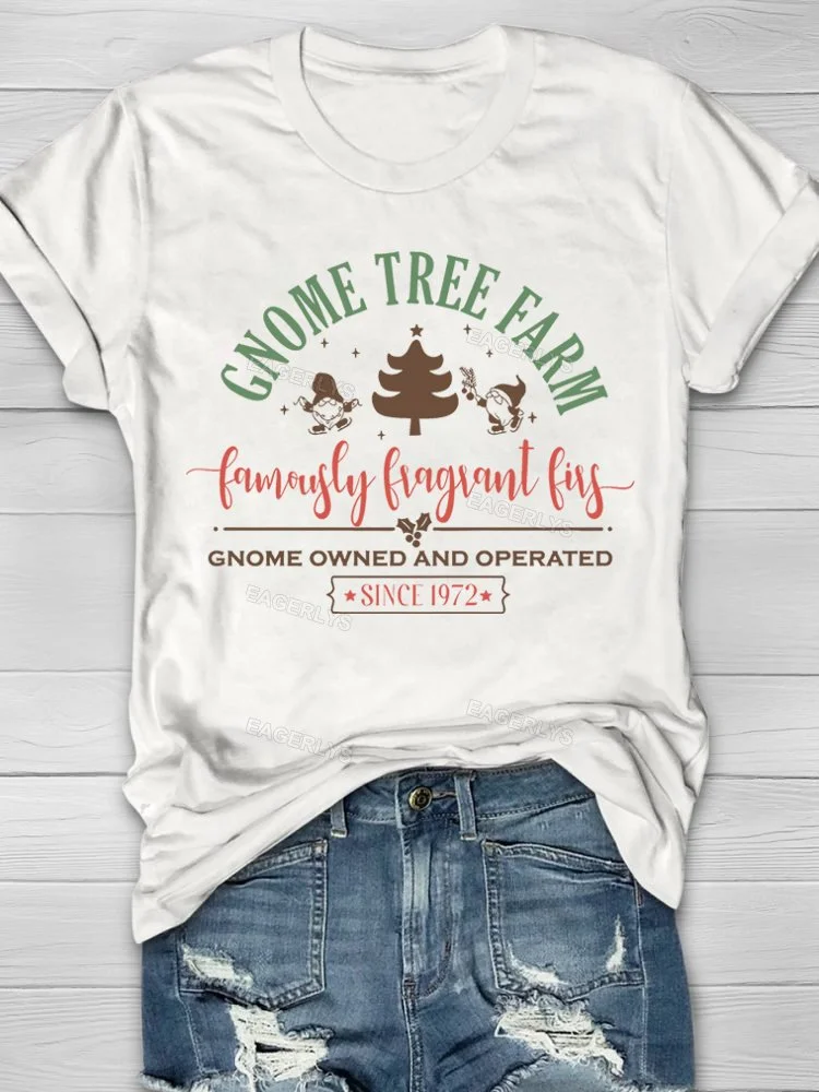 Eagerlys Gnome Tree Farm Fresh Christmas T-Shirt Eagerlys