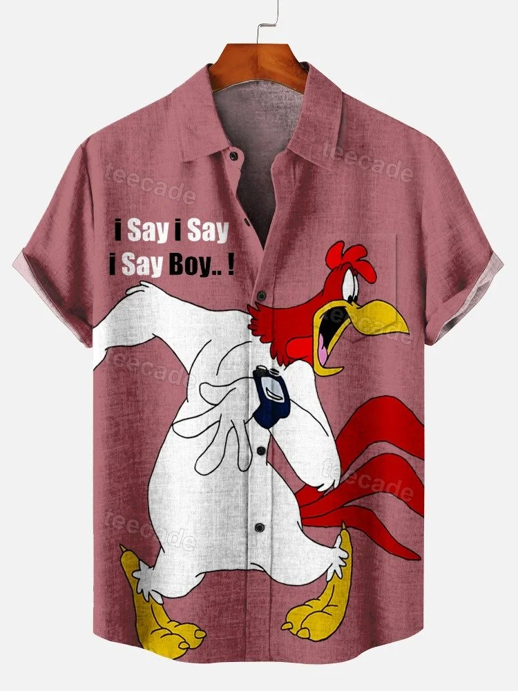 Teecade Teecade Chicken I Say Boy Art Print Shirt