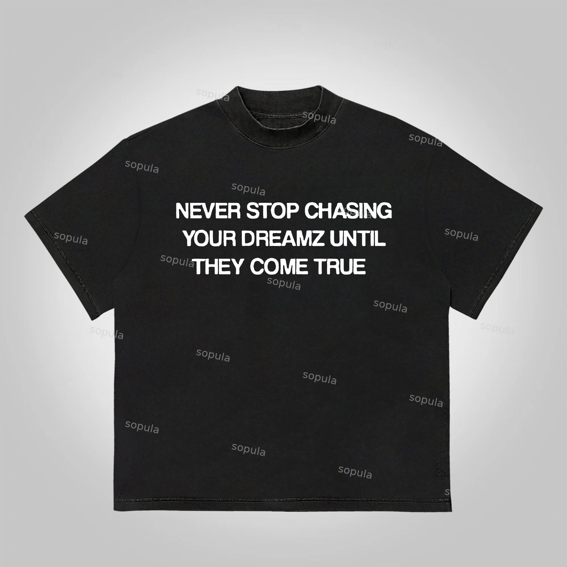 Vintage Never Stop Chasing Your Dreamz Until They Come True Graphic 100% Cotton Short Sleeve T-shirt